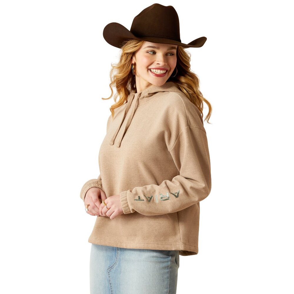 Ariat Essential Logo Hoodie Ladies Medium - Dark Oatmeal - NEW